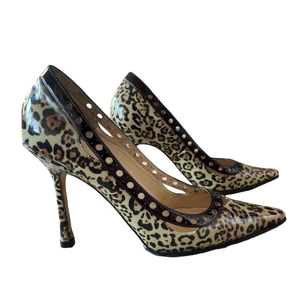 Vintage Jimmy Choo Erin Taupe Leopard Heels Size 39 (8.5)